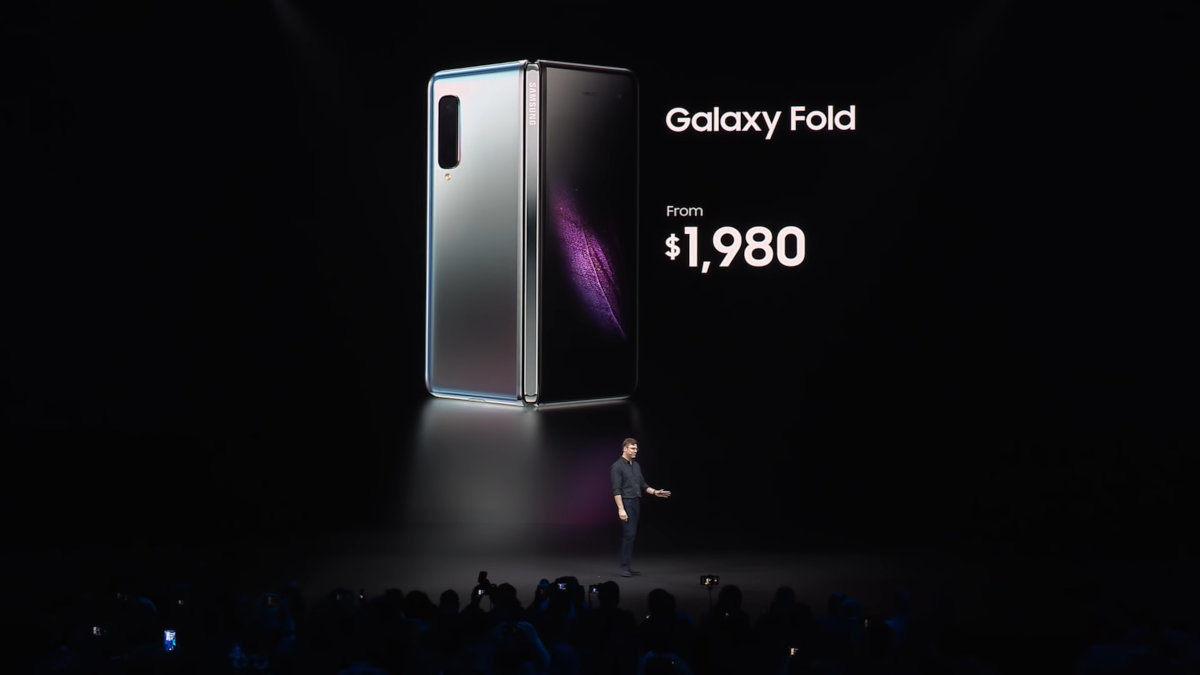 Annonce du prix du Galaxy Fold durant l'Unpacked 2019